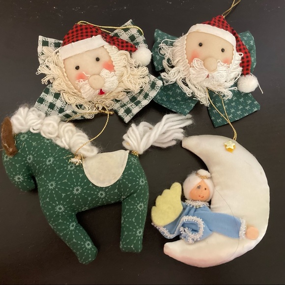 Handmade Other - Handmade Vintage Fabric Christmas Tree Ornaments